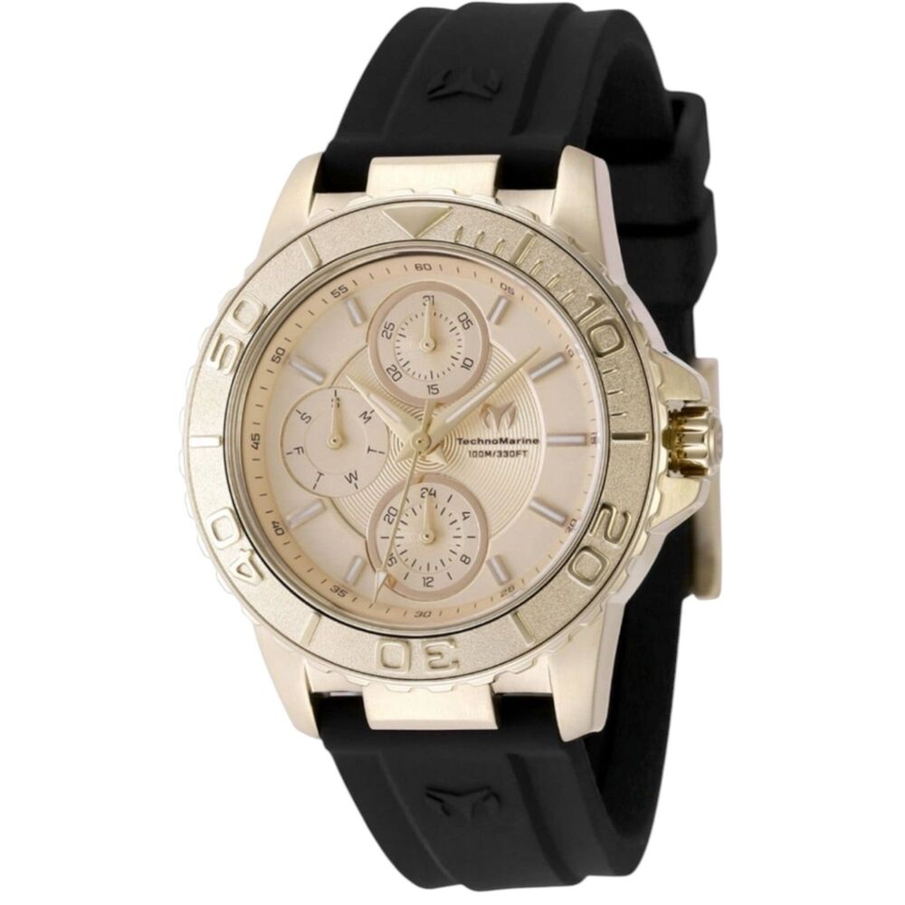 TechnoMarine Sea Grace Women's Quartz Watch 36mm Gold Black TM-725016 Invicta